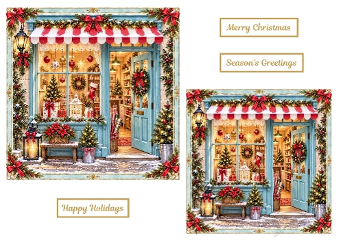 2 X Christmas Gift Boutique Christmas Card Toppers