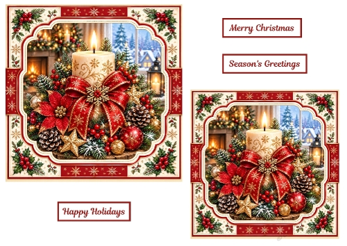Christmas Candle Glow Card Toppers