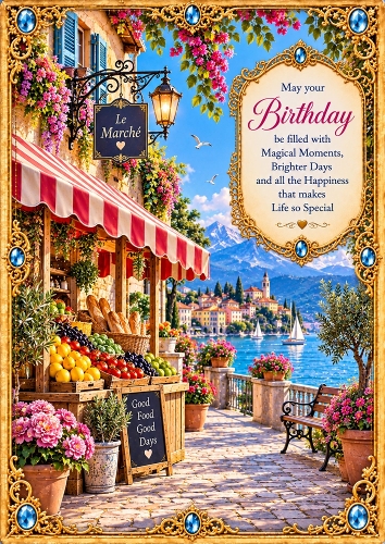Market Day Birthday A4 Portrait Card Topper