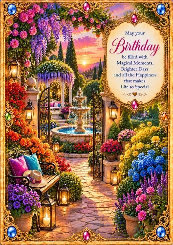 Rainbow Glow Birthday A4 Portrait Card Topper