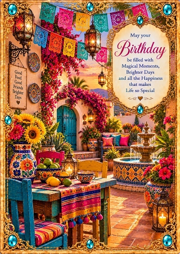 Fiesta Birthday A4 Portrait Card Topper