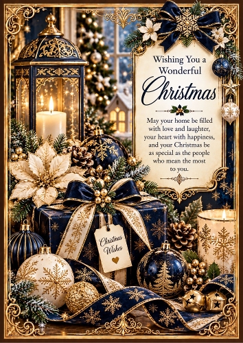 Midnight Christmas A4 Portrait Card Topper