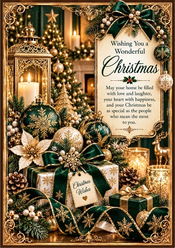 Emerald Christmas A4 Portrait Card Topper