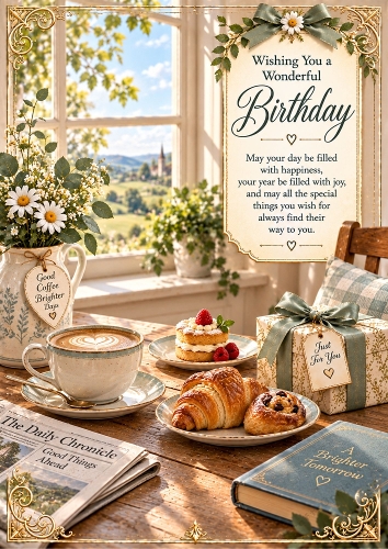 Sunny Birthday  A4 Portrait Card Topper