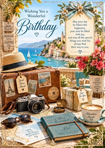 Birthday Adventure Birthday  A4 Portrait Card Topper