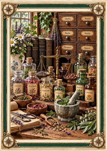 The Apothecary A4 Portrait Card Topper