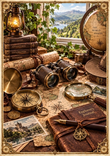 The Explorer A4 Portrait Card Topper