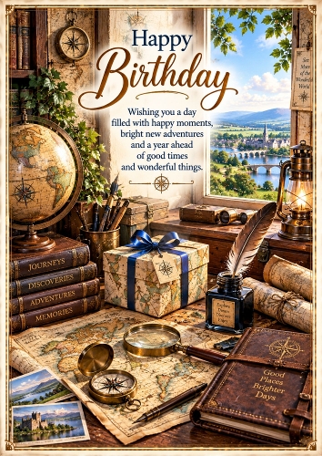 Birthday Adventures A4 Portrait Card Topper