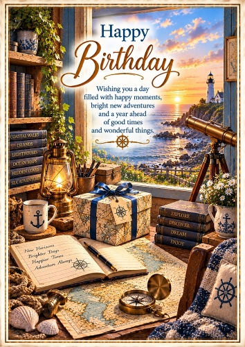 Birthday By The Sea A4 Portrait Card Topper