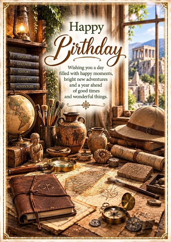 Birthday Explorer A4 Portrait Card Topper