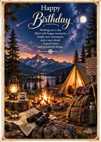 Birthday Under The Stars A4 Portrait Card Topper