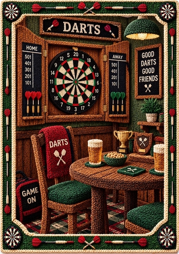 Knitted Darts Corner A4 Portrait Card Topper