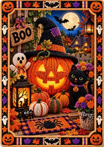 Pumpkin Patch Halloween A4 Portrait Card Topper