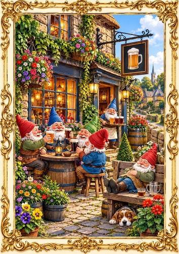 The Garden Gnome Pub A4 Portrait Card Topper