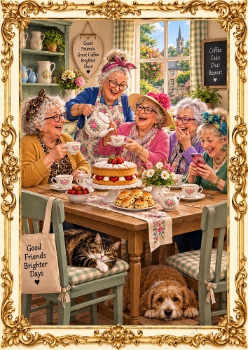 Ladies Coffee Morning A4 Portrait Card Topper