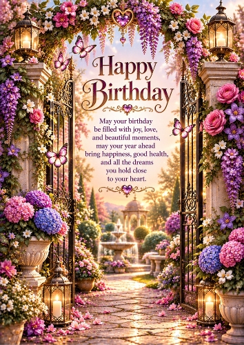 Elegant Garden Gate Luxury A4 Portrait Card Topper