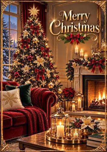 Christmas Lounge Luxury Christmas A4 Portrait Card Topper