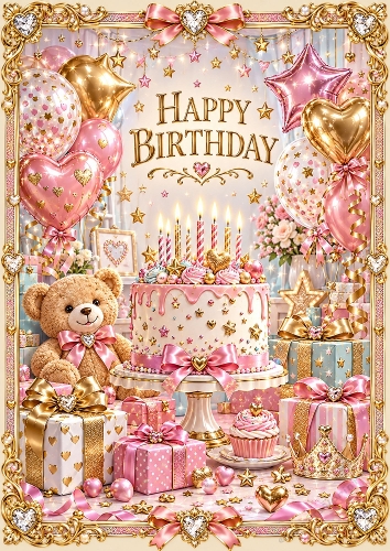Sparkle Birthday Luxury A4 Portrait Card Topper