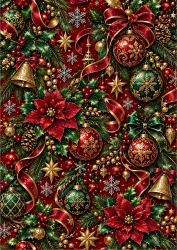 Ruby And Emerald Christmas Luxury A4  Luxury Seamless Pattern Background 