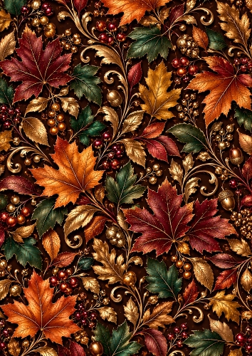 Autumn Luxe - Luxury Seamless Pattern Background A4 Portrait