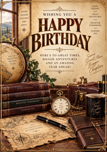 Vintage Gentleman Birthday A4 Card Topper