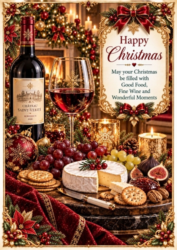 Christmas Cheese And Wine A4 Portrait Card Topper