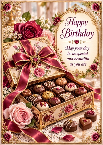 Luxury Chocolate Box Birthday A4 Portrait  Card Topper