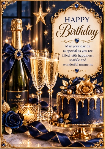 Birthday After Dark A4 Portrait Card Topper