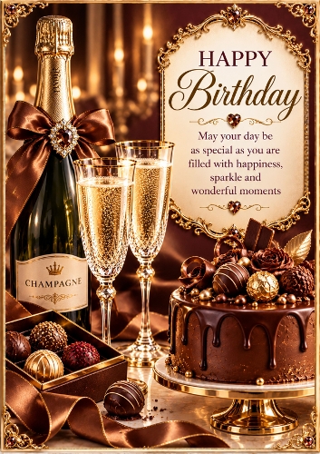 Luxury Chocolate Birthday A4 Portrait Card Topper