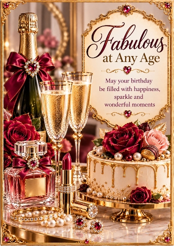 Fabulous At Any Age Birthday A4 Portrait Card Topper