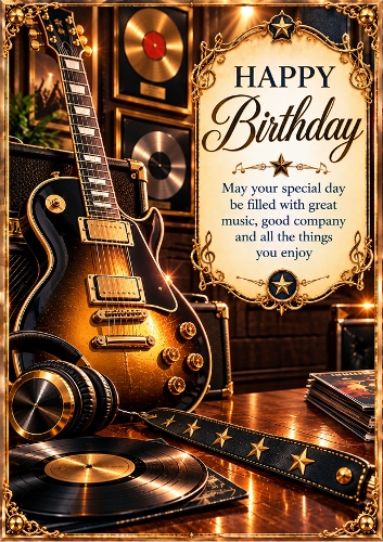 Rock Legend Birthday A4 Portrait Card Topper