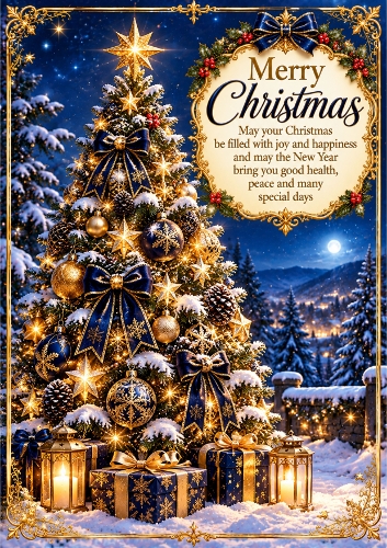 Midnight Christmas A4 Portrait Card Topper