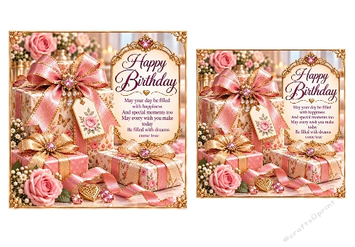 Pretty Gifts 6x6 and 5x5 Birthday Card Toppers 