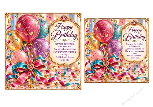 Colourful Birthday 6x6 and 5x5 Birthday Card Toppers 