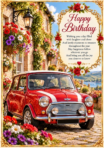 Classic Mini Birthday A4 Portrait Card Topper