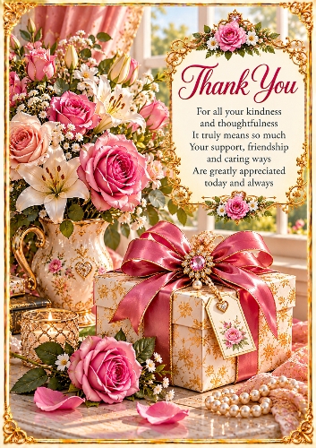 Thank You A4 Portrait Card Topper