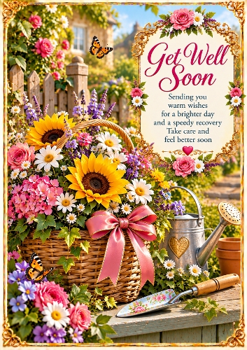 Get Well Soon A4 Portrait Card Topper