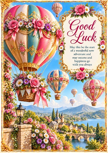 Good Luck A4 Portrait Card Topper