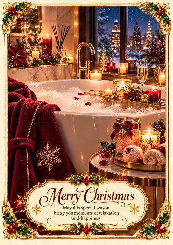 Christmas Pamper Night A4 Portrait Christmas Card Topper