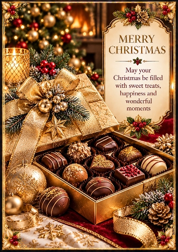 Christmas Chocolates A4 Portrait Christmas Card Topper