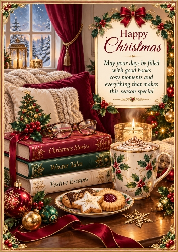 Christmas Book Club A4 Portrait Christmas Card Topper