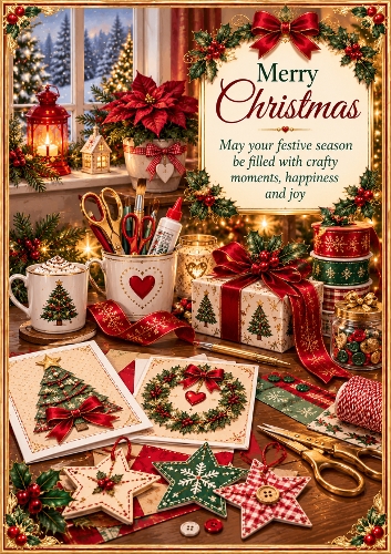 Christmas Craft Room A4 Portrait Christmas Card Topper