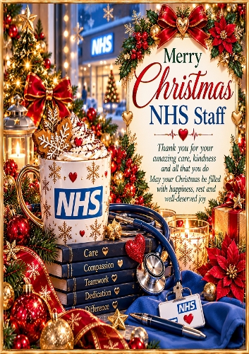 Christmas NHS Staff A4 Portrait Christmas Card Topper