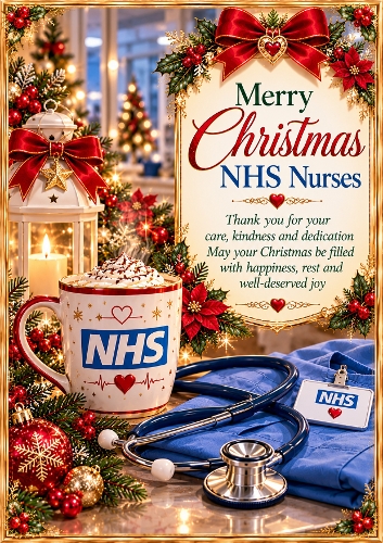 Christmas NHS Nurses A4 Portrait Christmas Card Topper