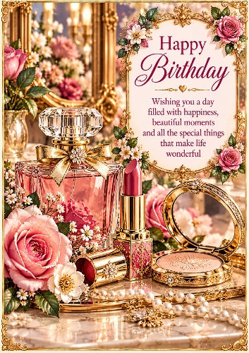 Glamour Essentials A4 Portrait Birthday Card Topper