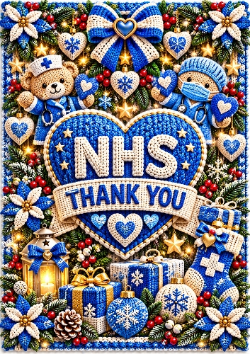 Christmas Thank You theme for NHS workers A4 Portrait Card Topper