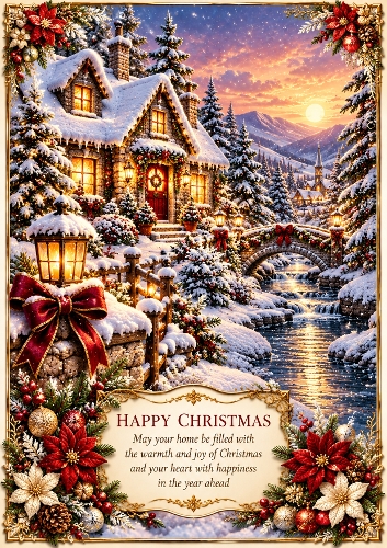 Winter Wonderland A4 Portrait Christmas Card Topper
