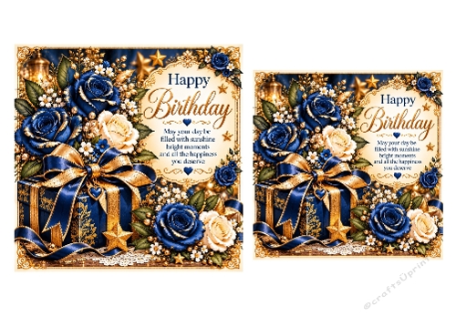 2 X A Touch Of Class Birthday Card Toppers 6 X 6 and 5 X 5 inch