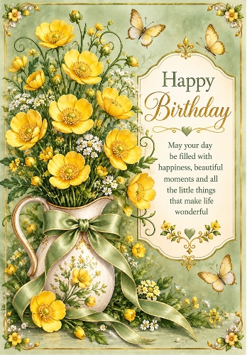 Buttercup Birthday - A4 Portrait Birthday Card Topper