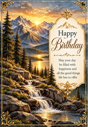 Mountain Majesty - A4 Portrait Birthday Card Topper